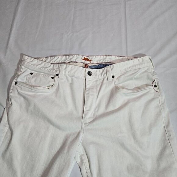 TOMMY BAHAMA CAICOS WHITE JEANS MENS 42 X 32 VINTAGE SLIM STRETCH - Picture 6 of 8